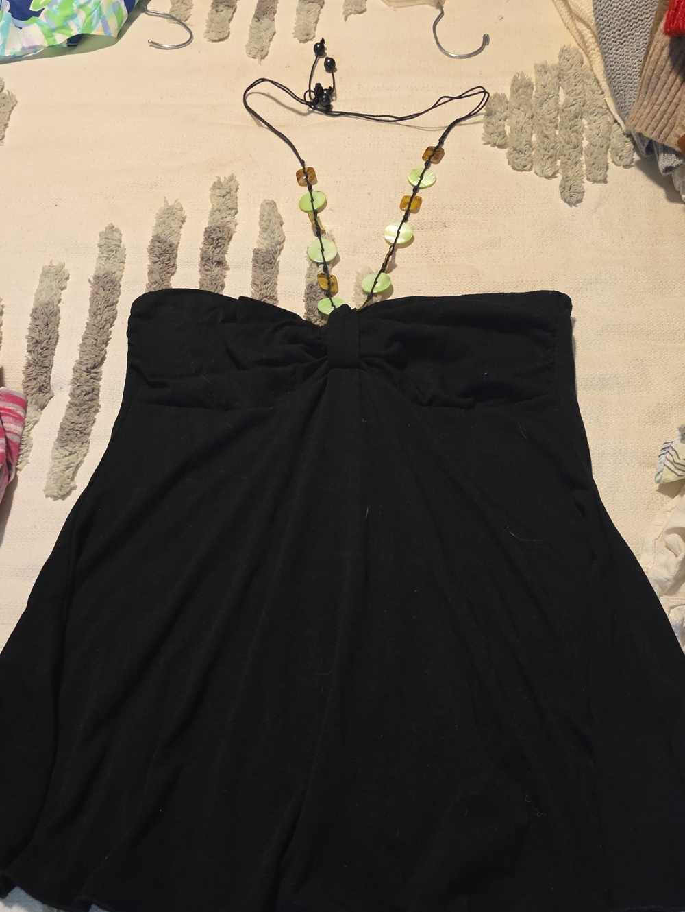 I.N. San Francisco Black Strapless Tunic Top